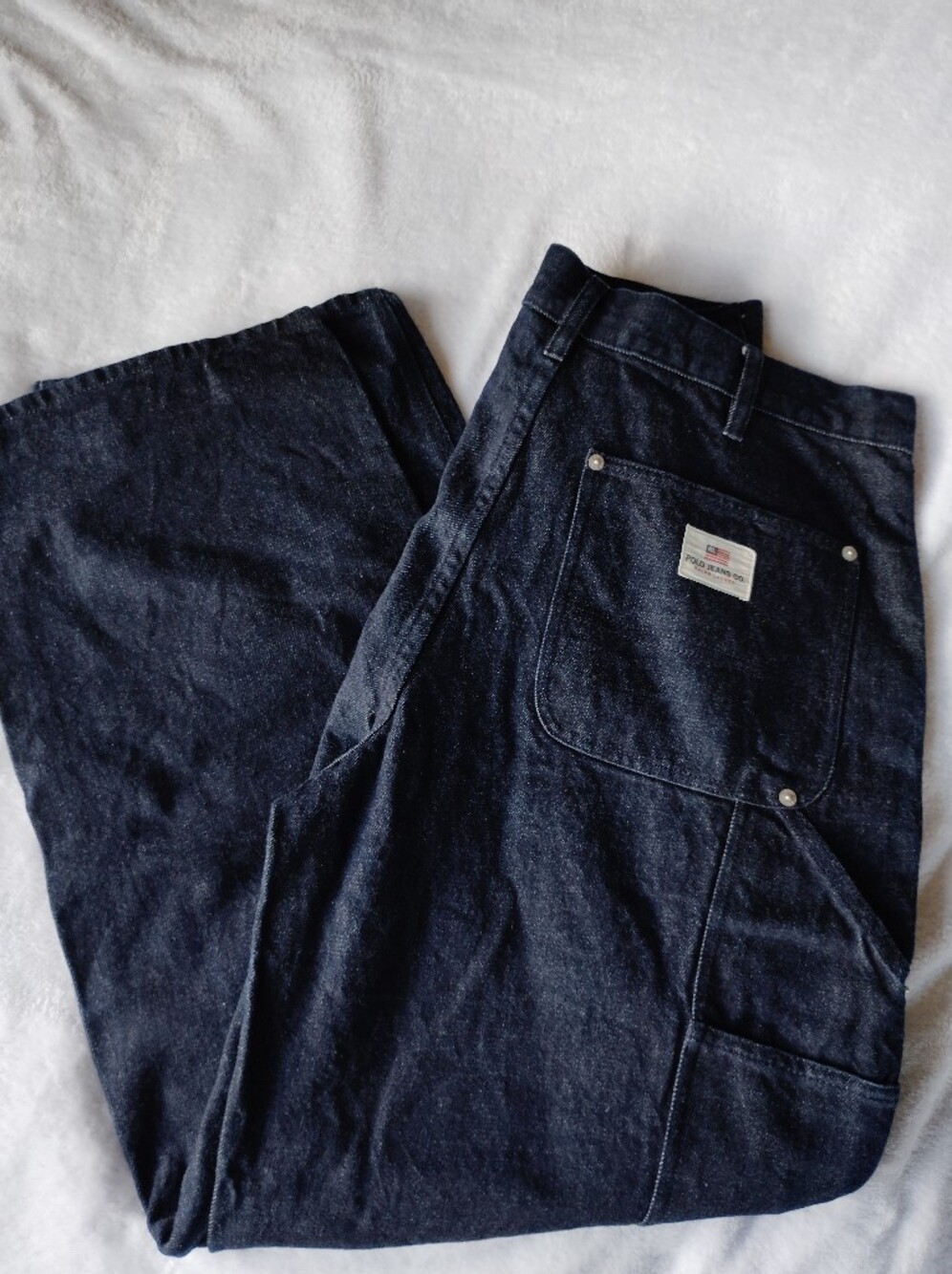 Vintage Polo Jeans Co Ralph Lauren Carpenter Pants Dark Wash Denim 33*32 90s